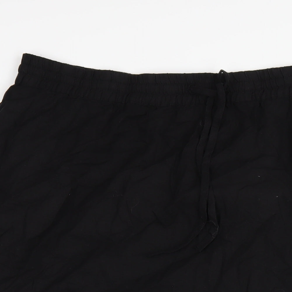 John Lewis Womens Black Linen A-Line Skirt Size 8
