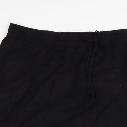 John Lewis Womens Black Linen A-Line Skirt Size 8