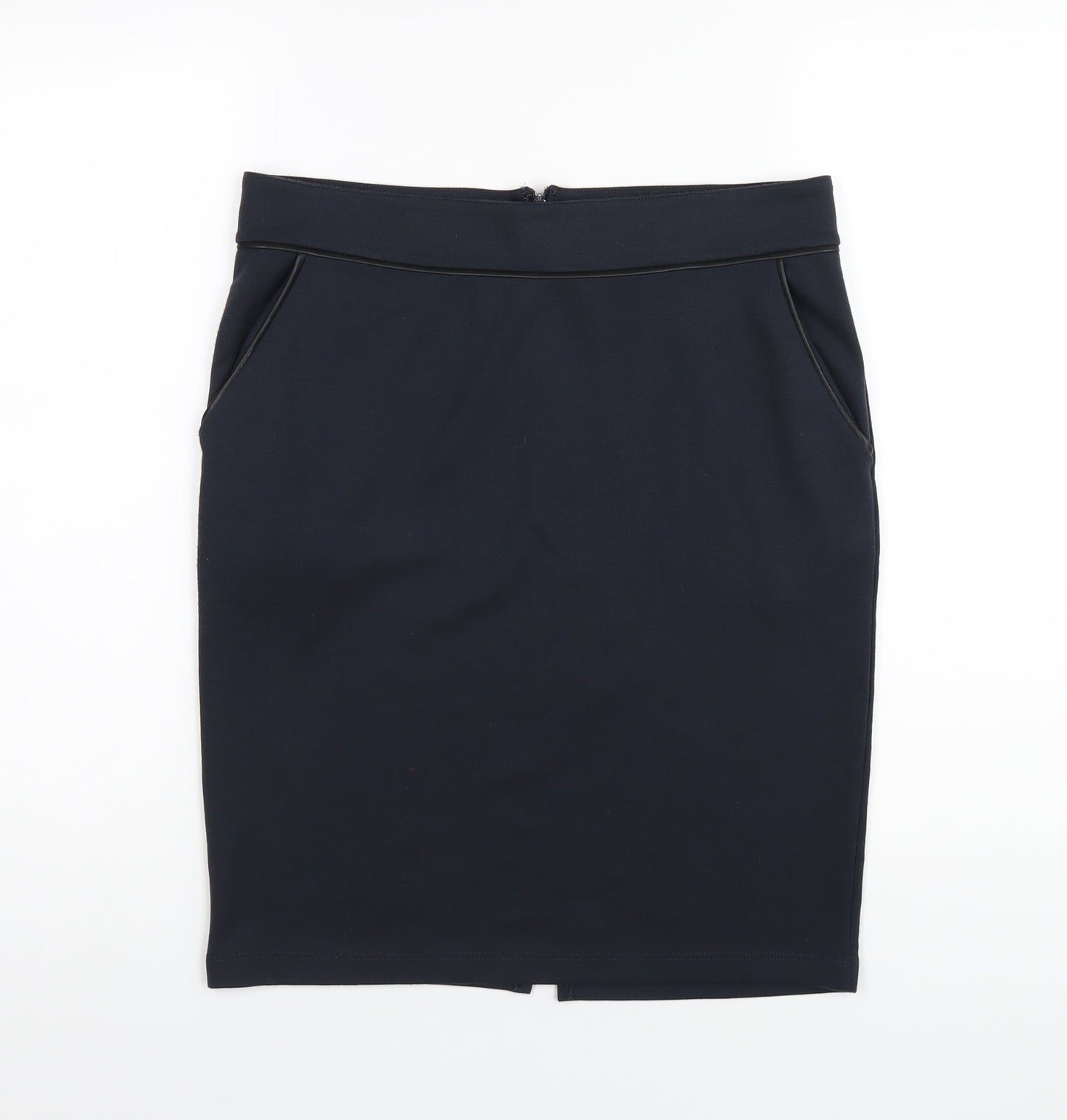 Soyaconcept Womens Blue Polyester Straight & Pencil Skirt Size M Zip