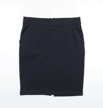 Soyaconcept Womens Blue Polyester Straight & Pencil Skirt Size M Zip