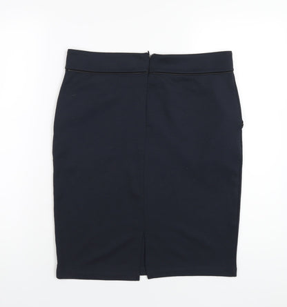Soyaconcept Womens Blue Polyester Straight & Pencil Skirt Size M Zip