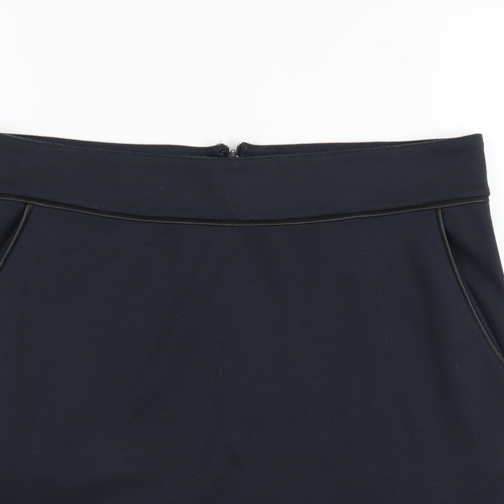 Soyaconcept Womens Blue Polyester Straight & Pencil Skirt Size M Zip