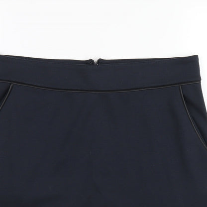 Soyaconcept Womens Blue Polyester Straight & Pencil Skirt Size M Zip