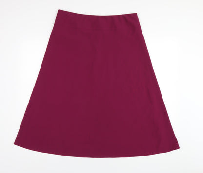 Marks and Spencer Womens Pink Polyester A-Line Skirt Size 14