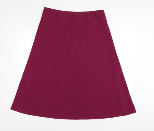 Marks and Spencer Womens Pink Polyester A-Line Skirt Size 14