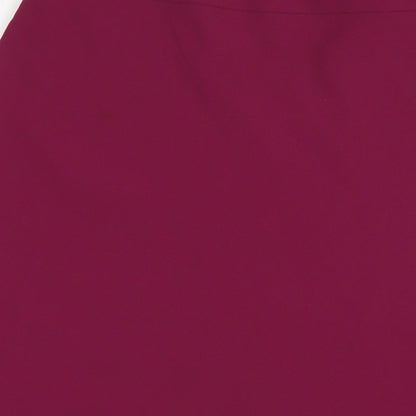 Marks and Spencer Womens Pink Polyester A-Line Skirt Size 14