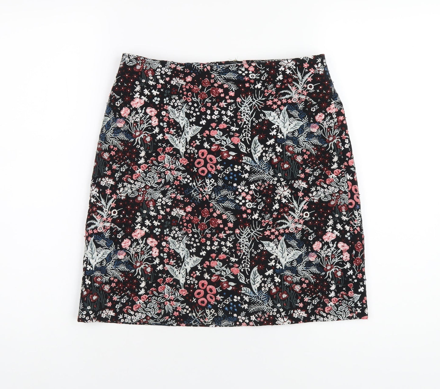 H&M Womens Multicoloured Geometric Polyester A-Line Skirt Size 8 Zip