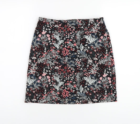 H&M Womens Multicoloured Geometric Polyester A-Line Skirt Size 8 Zip