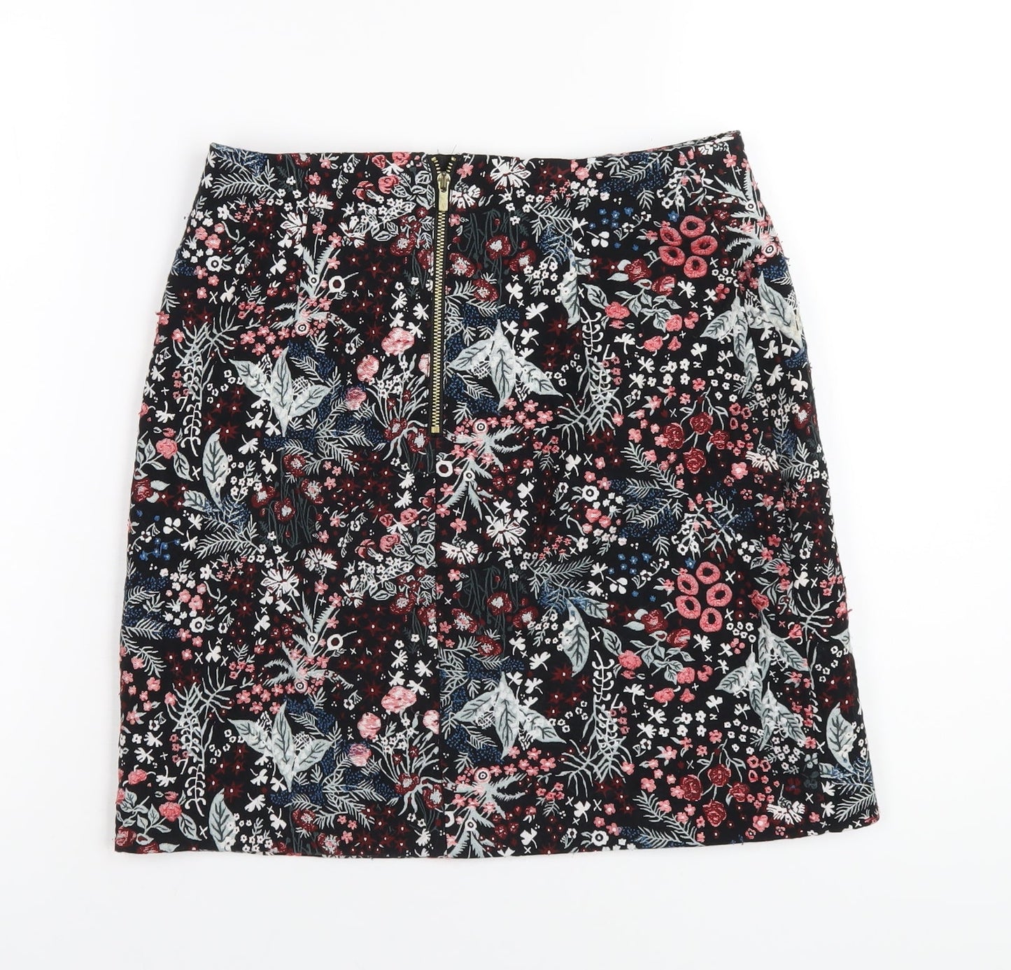 H&M Womens Multicoloured Geometric Polyester A-Line Skirt Size 8 Zip