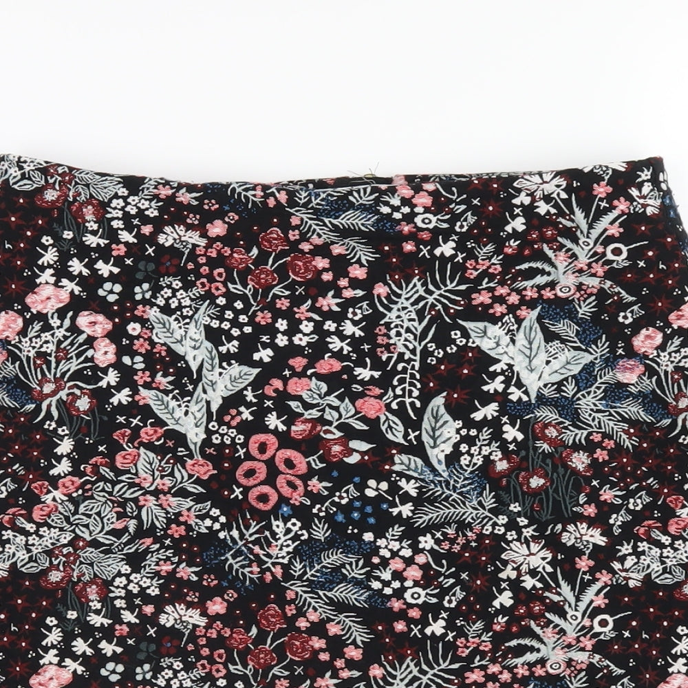 H&M Womens Multicoloured Geometric Polyester A-Line Skirt Size 8 Zip