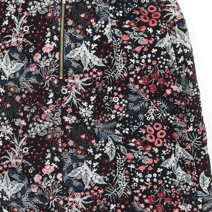 H&M Womens Multicoloured Geometric Polyester A-Line Skirt Size 8 Zip