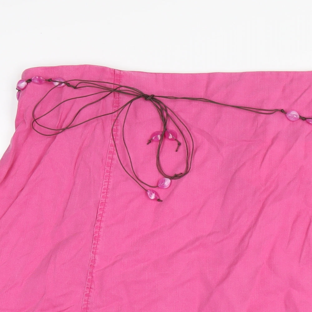 Ann Harvey Womens Pink Lyocell A-Line Skirt Size 24 Zip