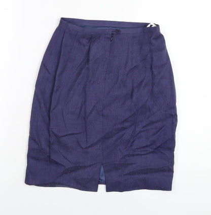 Precis Womens Purple Viscose A-Line Skirt Size 8 Zip