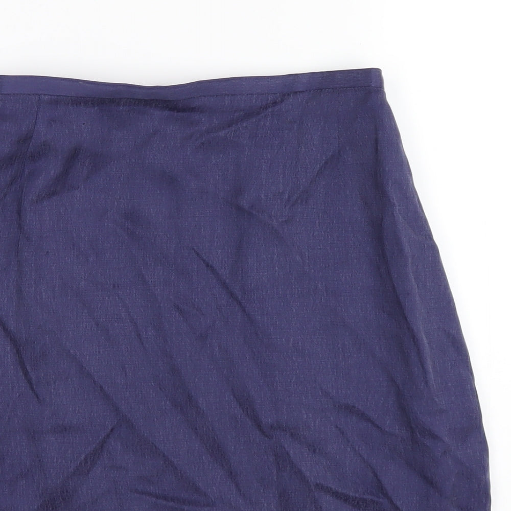 Precis Womens Purple Viscose A-Line Skirt Size 8 Zip