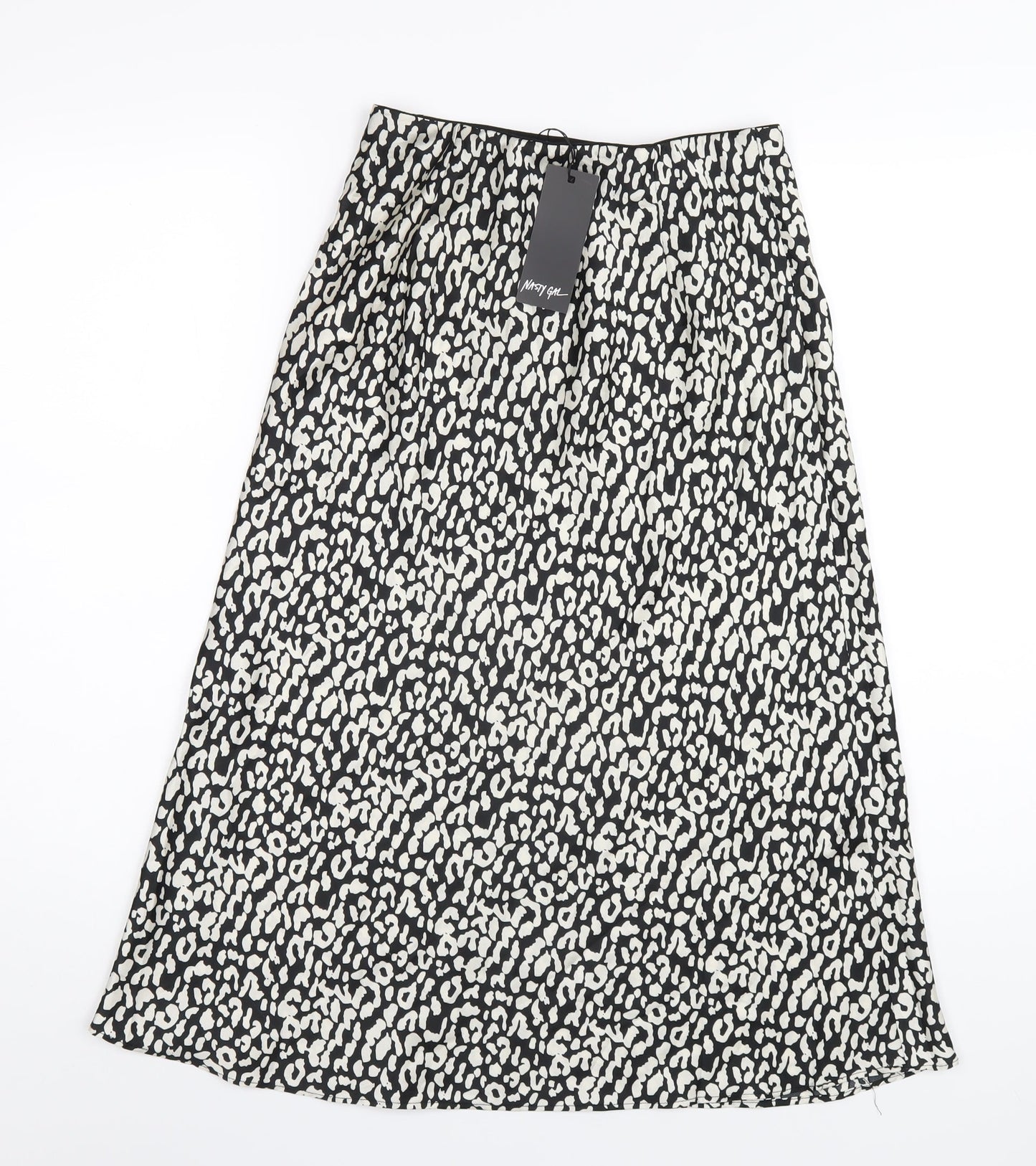 Nasty Gal Womens Black Geometric Polyester A-Line Skirt Size 4