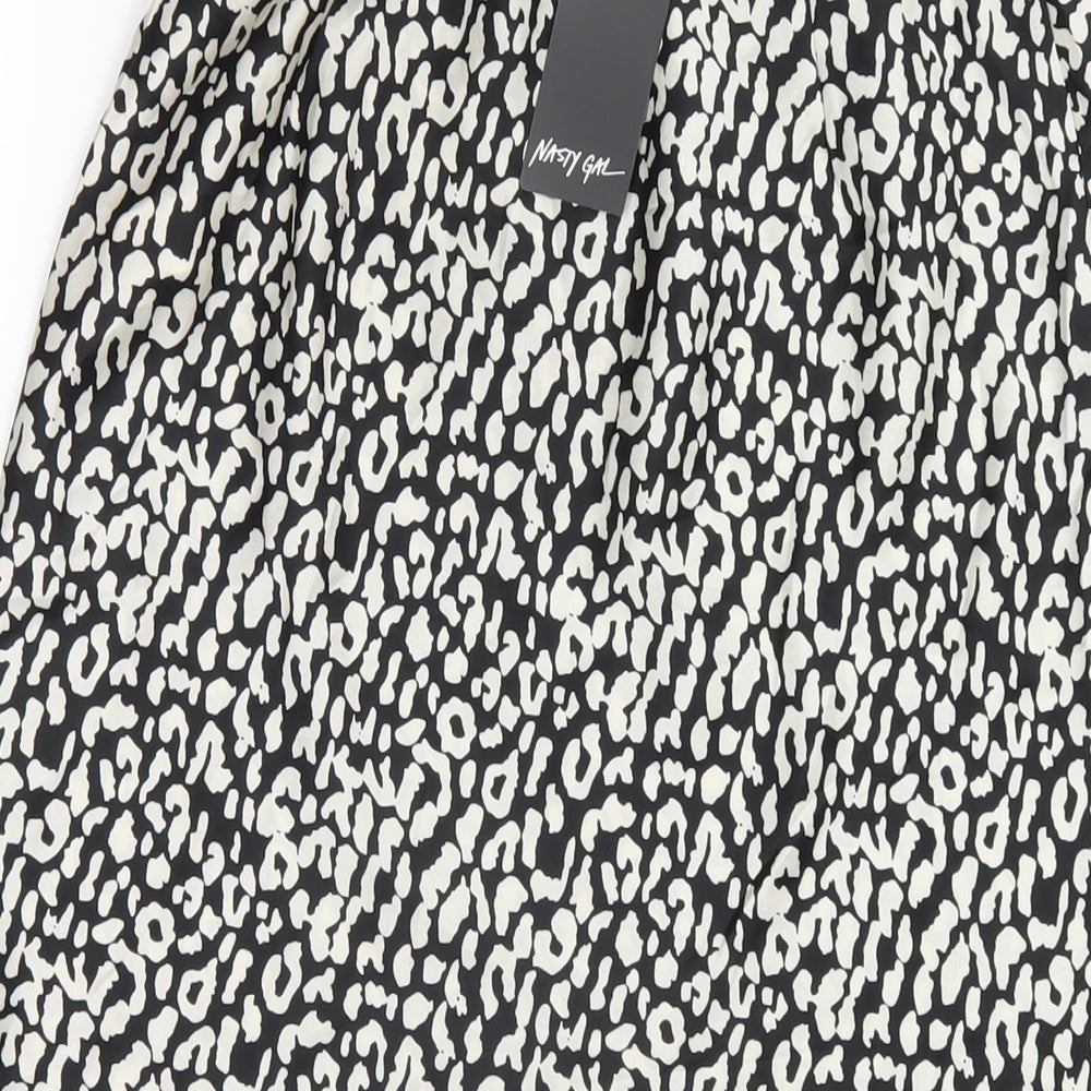 Nasty Gal Womens Black Geometric Polyester A-Line Skirt Size 4