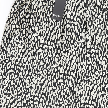 Nasty Gal Womens Black Geometric Polyester A-Line Skirt Size 4