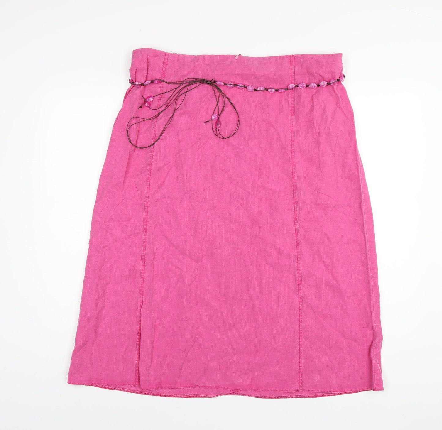 Ann Harvey Womens Pink Lyocell A-Line Skirt Size 18 Zip