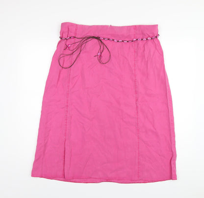 Ann Harvey Womens Pink Lyocell A-Line Skirt Size 18 Zip