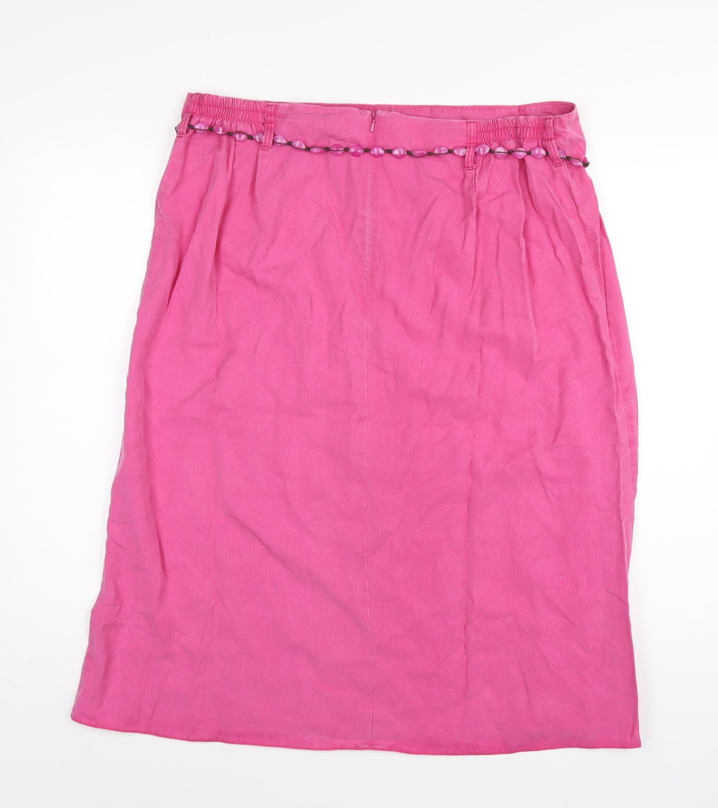 Ann Harvey Womens Pink Lyocell A-Line Skirt Size 18 Zip