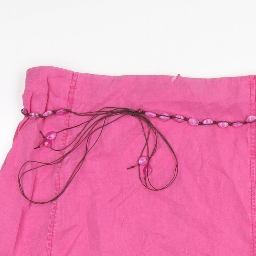 Ann Harvey Womens Pink Lyocell A-Line Skirt Size 18 Zip