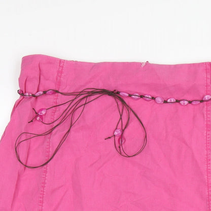 Ann Harvey Womens Pink Lyocell A-Line Skirt Size 18 Zip