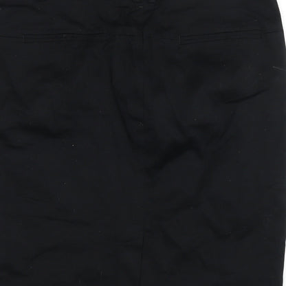 Zara Womens Black Cotton Straight & Pencil Skirt Size L Zip