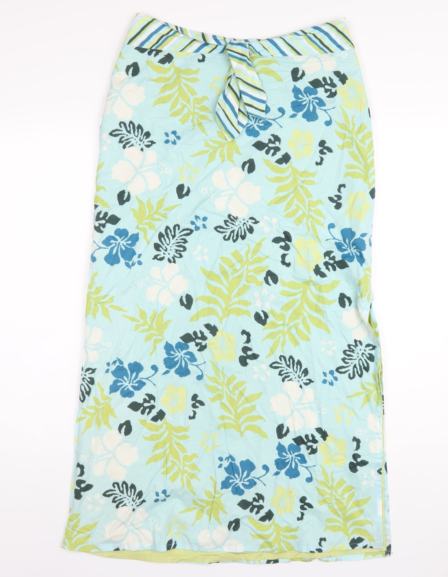 Olsen Womens Multicoloured Geometric Cotton A-Line Skirt Size 10 Zip