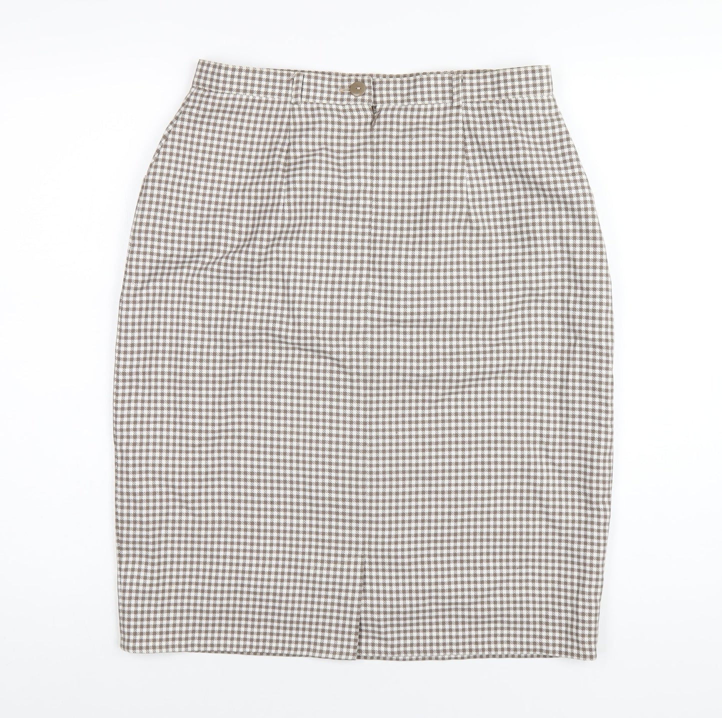 Classic Womens Brown Geometric Polyester Straight & Pencil Skirt Size 16 Zip