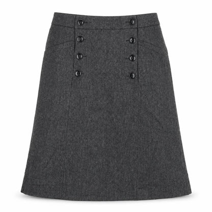 H&M Womens Grey Wool A-Line Skirt Size 6 Zip