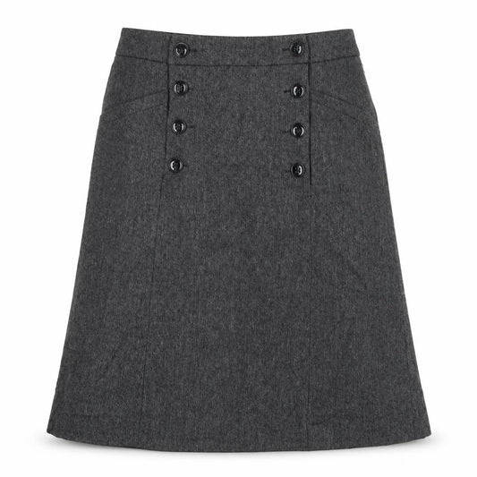 H&M Womens Grey Wool A-Line Skirt Size 6 Zip