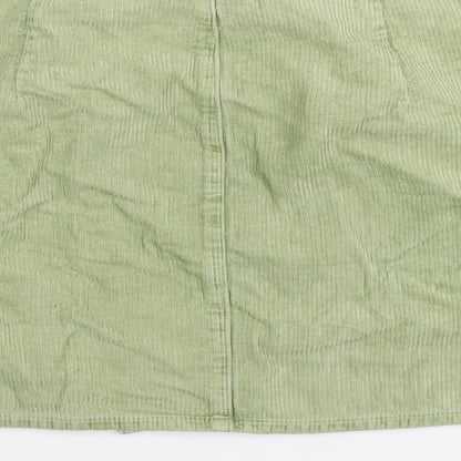 ASOS Womens Green Cotton A-Line Skirt Size 16 Zip