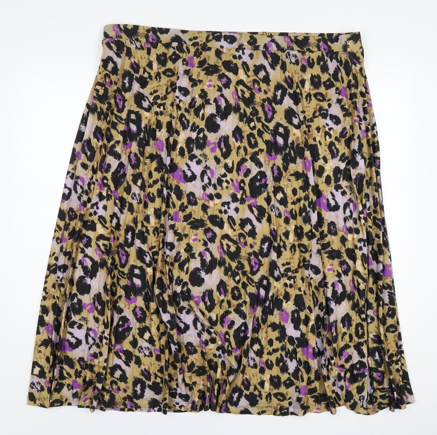Marks and Spencer Womens Multicoloured Animal Print Polyester A-Line Skirt Size 24