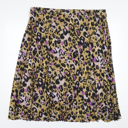 Marks and Spencer Womens Multicoloured Animal Print Polyester A-Line Skirt Size 24