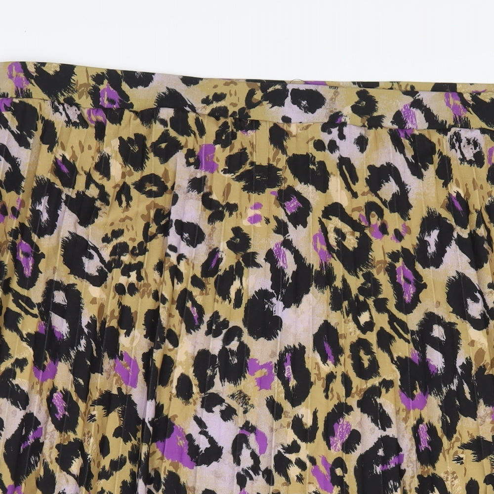Marks and Spencer Womens Multicoloured Animal Print Polyester A-Line Skirt Size 24