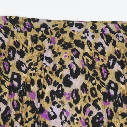 Marks and Spencer Womens Multicoloured Animal Print Polyester A-Line Skirt Size 24