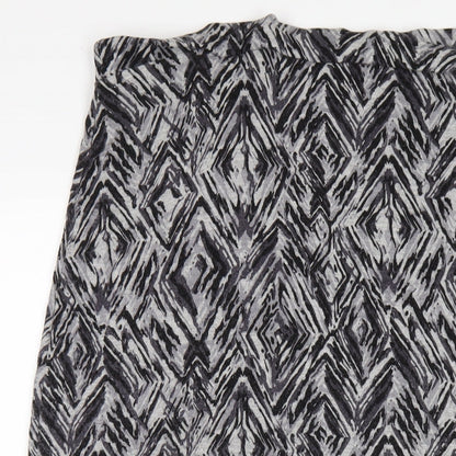 Bonmarché Womens Grey Geometric Viscose Straight & Pencil Skirt Size 12