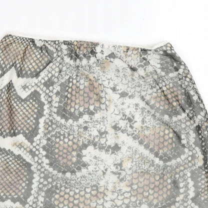 PRETTYLITTLETHING Womens Multicoloured Animal Print Polyester Mini Skirt Size 8 - Snake Print