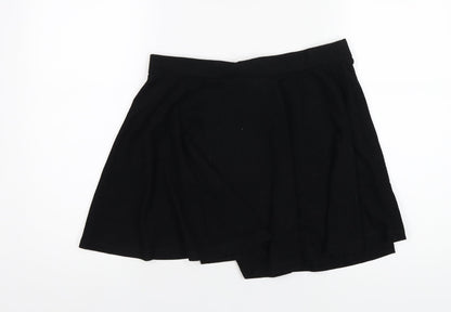 Henry Holland Womens Black Polyester A-Line Skirt Size 14