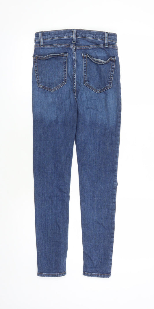 Topshop Womens Blue Cotton Skinny Jeans Size 26 in L27 in Regular Zip - Pockets