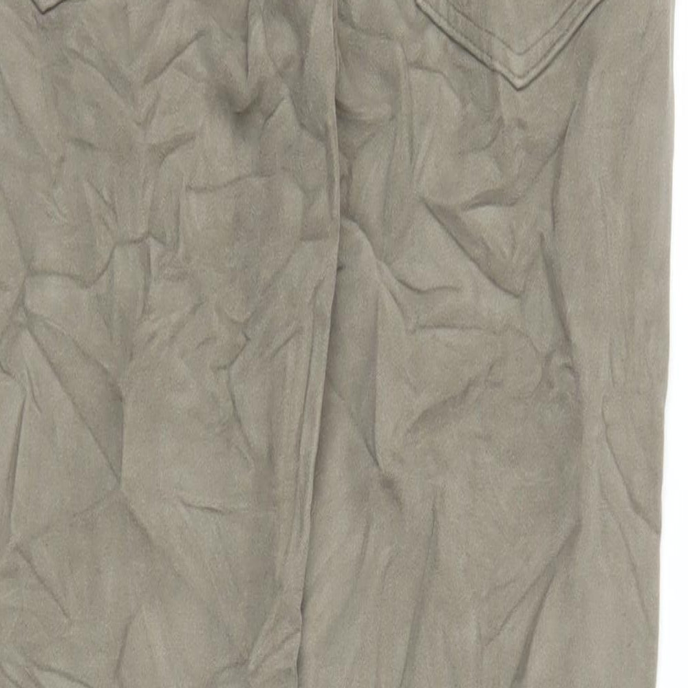 Marks and Spencer Mens Beige Cotton Trousers Size 30 in L33 in Regular Zip - Pockets
