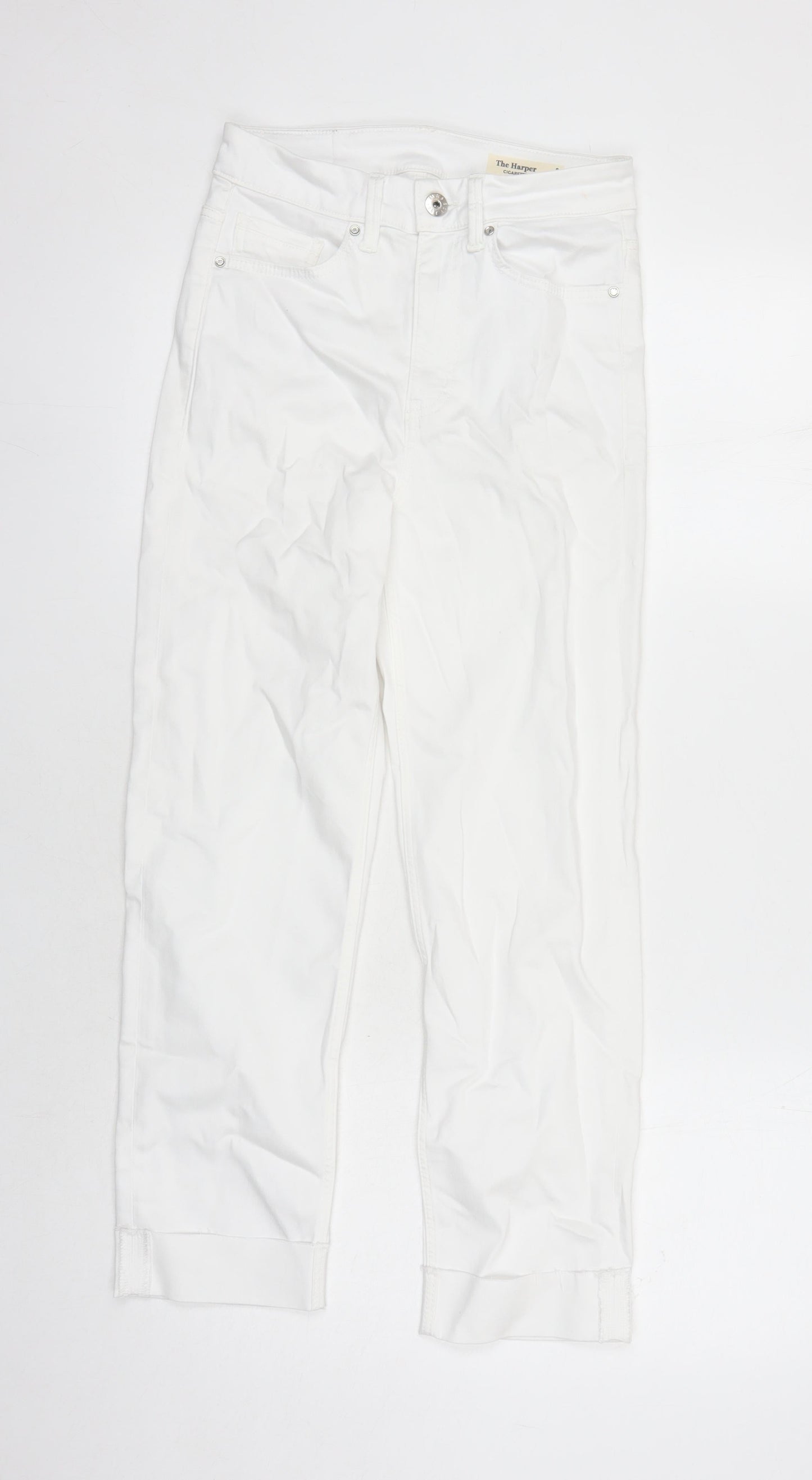 Womens UK Size 8 Marks and Spencer Regular Fit Straight White Jeans