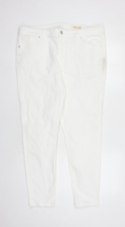 Womens UK Size 20 Marks and Spencer Regular Fit Skinny White Jeans