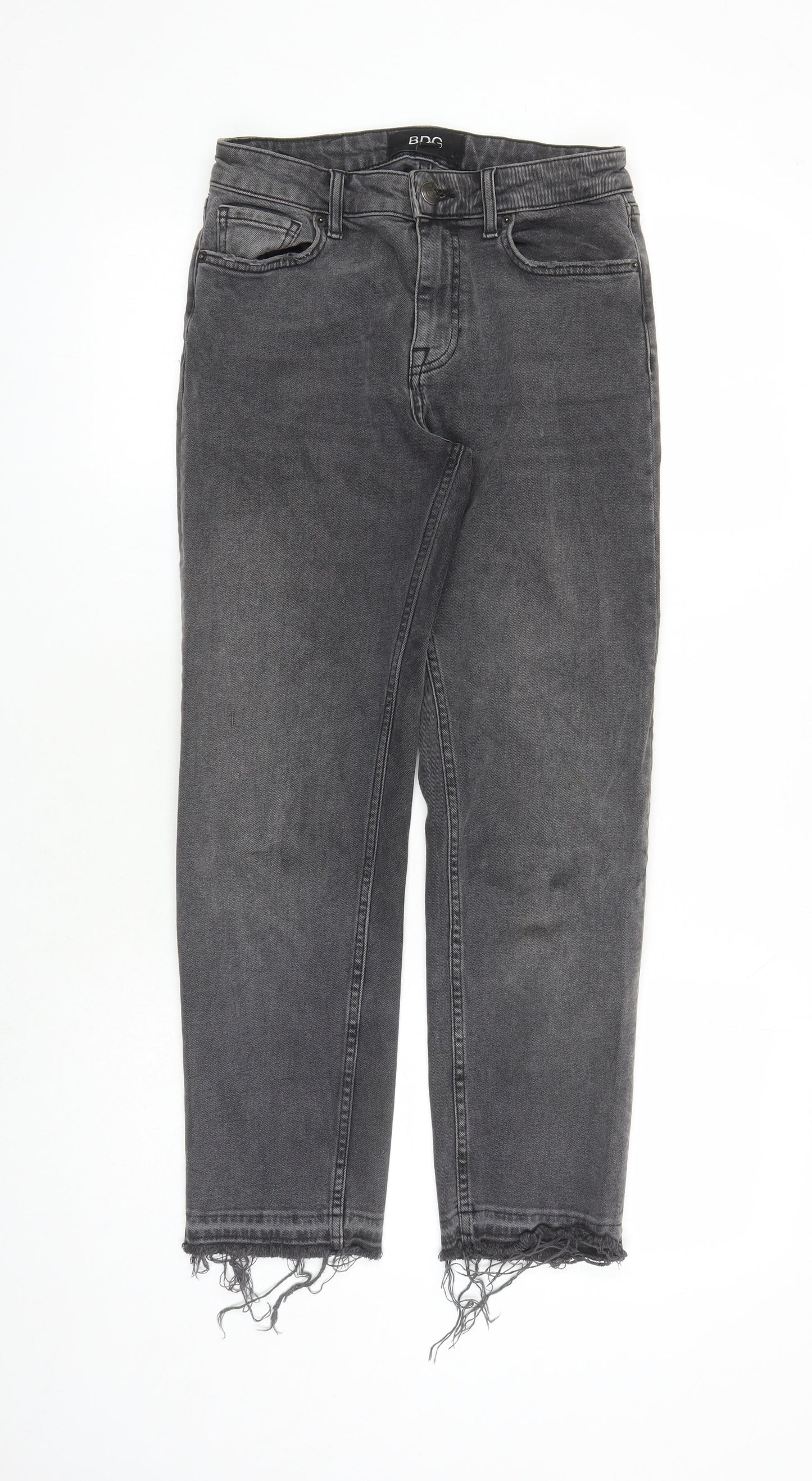 BDG Womens Grey Cotton Straight Jeans Size 28 in L27 in Regular Zip - Pockets Raw Hems