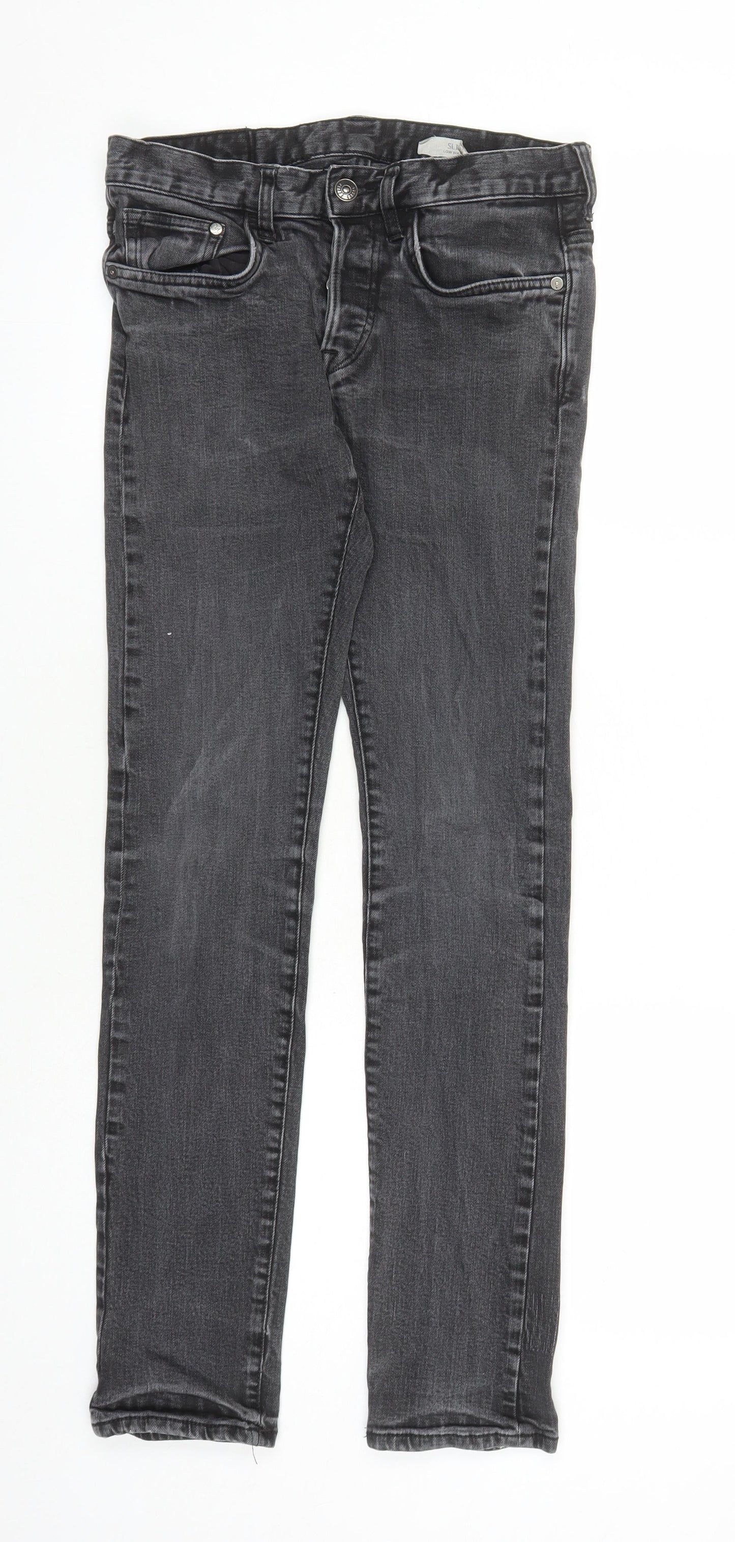 Womens UK Size 28 in H&M Regular Fit Straight Grey Jeans