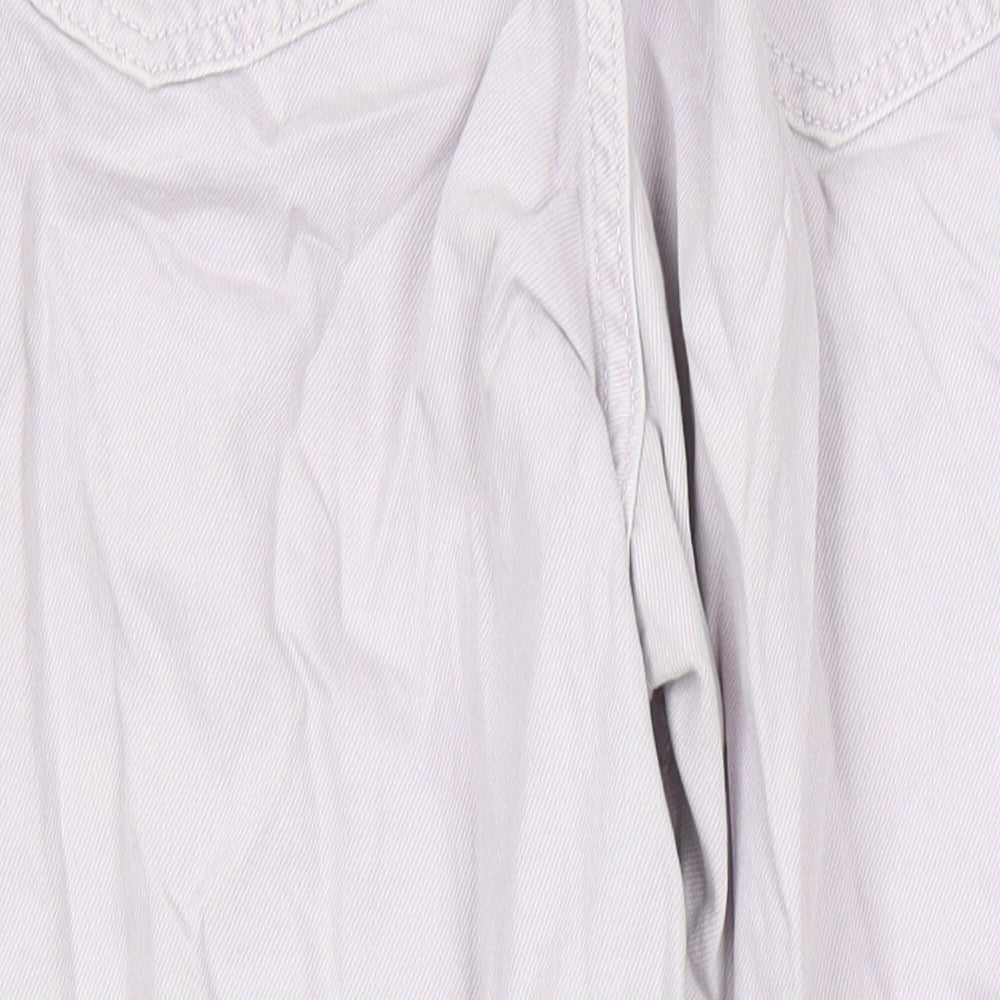 Zara Womens Purple Cotton Tapered Jeans Size 8 L24 in Regular Zip - Pockets