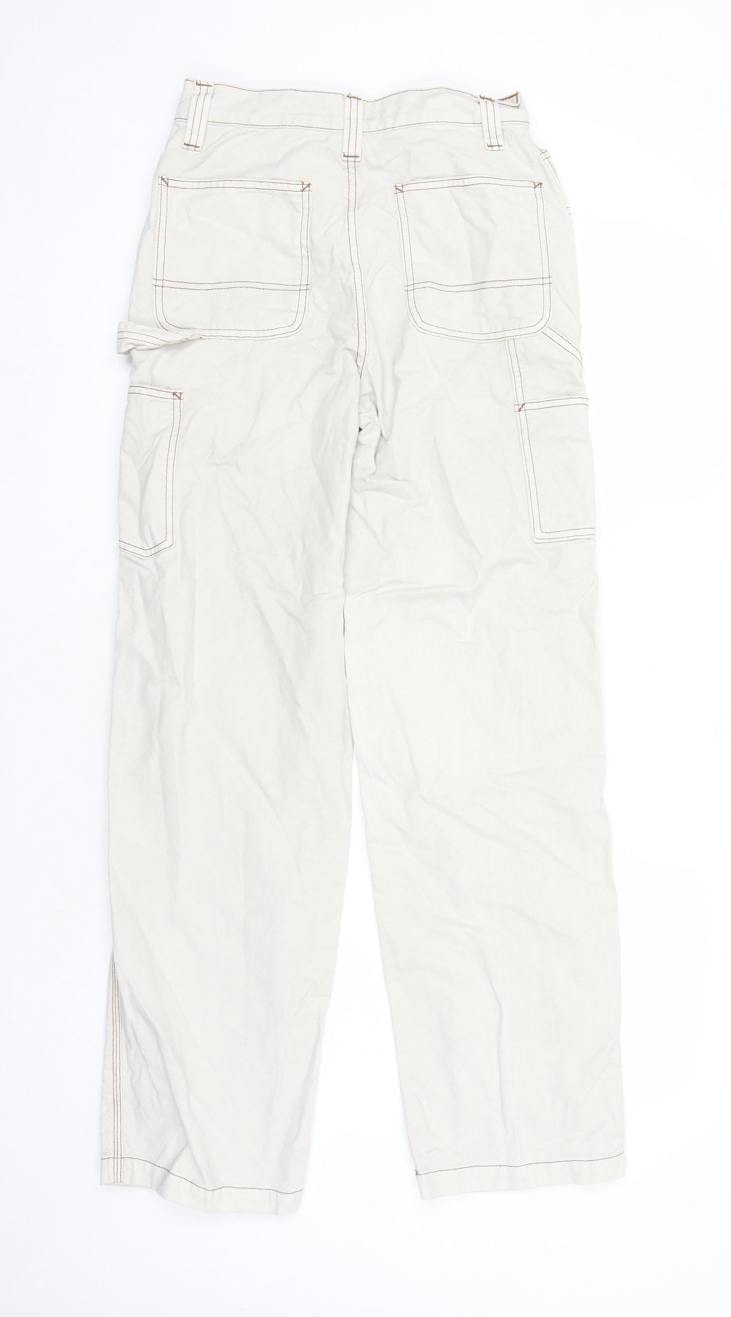 ASOS Womens Beige Cotton Straight Jeans Size 8 L31 in Regular Zip - Pockets