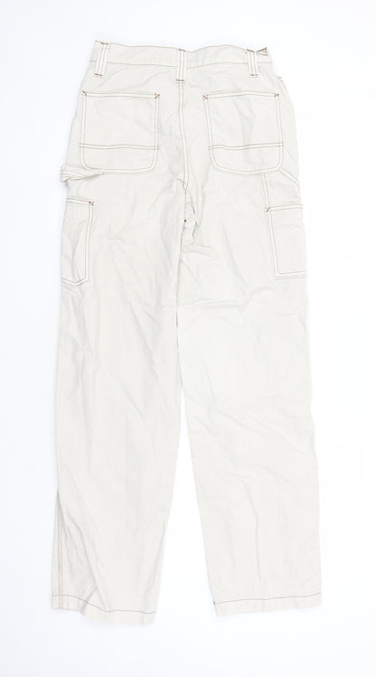 ASOS Womens Beige Cotton Straight Jeans Size 8 L31 in Regular Zip - Pockets