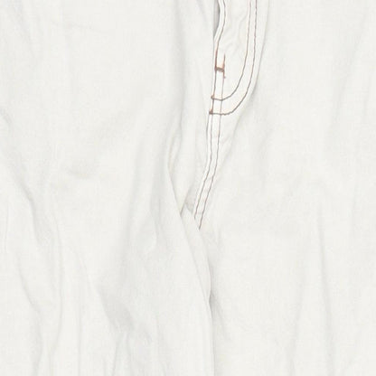 ASOS Womens Beige Cotton Straight Jeans Size 8 L31 in Regular Zip - Pockets