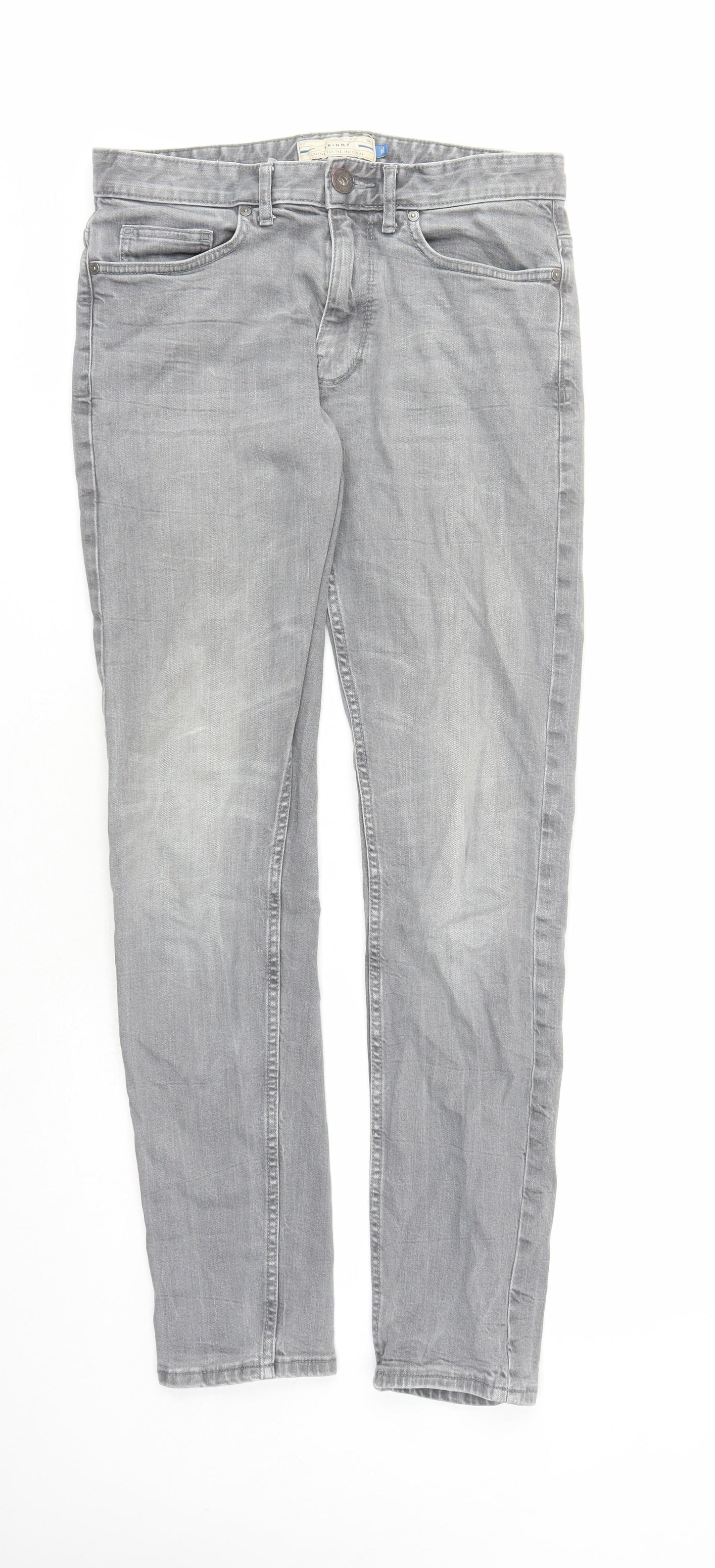 Mens UK Size 30 in NEXT Regular Fit Skinny Grey Jeans